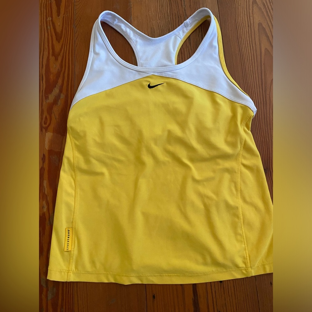 Yellow and White Nike Livestrong Women’s Tank